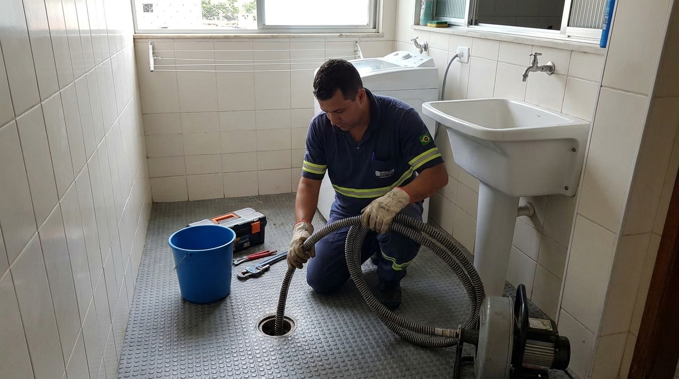 Desentupimento de ralo residencial em Duque de Caxias‑RJ