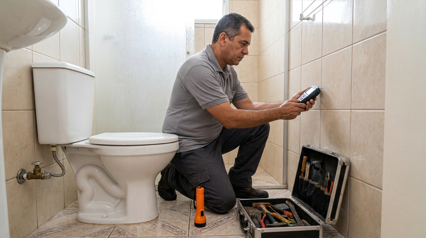 Técnico de caça vazamento com detector em Duque de Caxias‑RJ